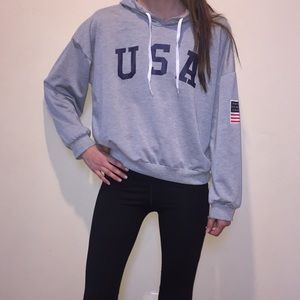 Gray USA sweatshirt from romwe